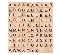 Carreaux de Scrabble 6 ensembles de carreaux de bois lettre alphabet numéro bloc en bois puzzle éducatif for enfants cadeaux de fête d'anniversaire de Noël for l'artisanat bricolage(Color01)