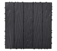 Carreaux de sol de jardin, Carreaux pour pont en plastique à emboîtement 11,8 x 11,8 pouces imperméables multicolores Pack de 9 à 54 pièces (gris foncé, 36 PCS)