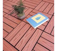 Carreaux de Sol emboîtables en Bois et Plastique, 1 pièce, for terrasse à Clipser, Motif gaufré, for Balcon extérieur(Brick)