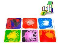 Carreaux de Sol Liquides - Lot de 6 Carreaux Sensoriels 12" x 12" - Étanches, Durables et Anti-Dérapants - pour Enfants, Écoles, Salles de Thérapie(20 * 20in)