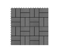 vidaXL Carreaux de terrasse 22 pcs 30 x 30 cm 2 m² WPC Gris 277807