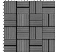 Carreaux de terrasse 22 pcs 30 x 30 cm 2 m² WPC Gris Gris G