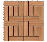Carreaux de terrasse 22 pcs 30 x 30 cm 2 m² WPC Teck
