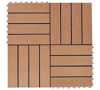 Carreaux de terrasse 22 pcs 30 x 30 cm 2 m² WPC Teck