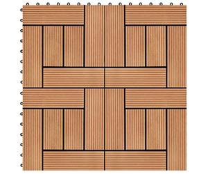 Carreaux de terrasse 22 pcs 30 x 30 cm 2 m² WPC Teck