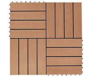 Carreaux de terrasse 22 pcs 30 x 30 cm 2 m² WPC Teck