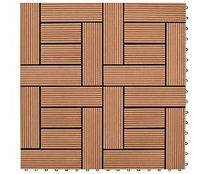 Carreaux de terrasse 30x30 cm 11 pcs Marron WPC 1 m2