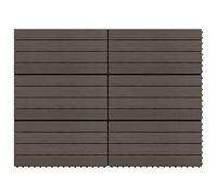 Carreaux de terrasse 6 pcs WPC 60x30 cm 1,08 m² Marron foncé,Matériaux de Construction,Tapis & revêtements de sol-149027