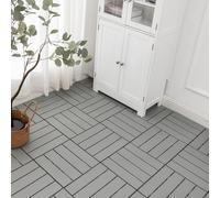 Carreaux de terrasse en plastique, 1 pièce, carreaux de Patio à emboîtement, terrasse, chemins de jardin, balcon, porche, toit, paillis(Light grey)