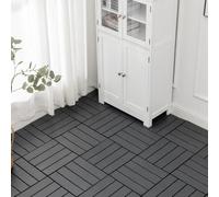 Carreaux de terrasse en plastique, 1 pièce, carreaux de Patio à emboîtement, terrasse, chemins de jardin, balcon, porche, toit, paillis(Dark grey)