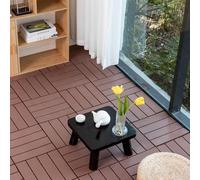 Carreaux de terrasse en plastique, 1 pièce, carreaux de Patio à emboîtement, terrasse, chemins de jardin, balcon, porche, toit, paillis(Brown)