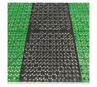 Carreaux Drainage Emboîtables Outdoor Shower Mat Antidérapant Dalles Jardin Piscine Salle Bain Cuisine(Black-green,24 pieces)