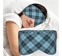 Carreaux écossais à losanges bleus, Masque de sommeil pour la maison, les voyages et le travail posté, couvrant entièrement les yeux et bloquant la lumière