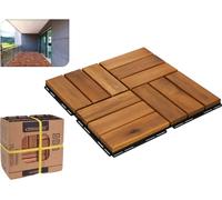 Carreaux en bois d'acacia 11x Carreaux en bois à clipser huilés avec système d'emboîtement Carreau de sol