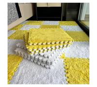 Carreaux en mousse à emboîtement tapis en peluche, Lot de 20 tapis de sol carrés en mousse EVA avec bordure, 30,5 x 30,5 cm, tapis d'escalade doux, tapis de jeu moelleux, facile à assembler et à netto
