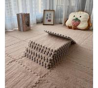 Carreaux en mousse de flanelle souple 30 cm antidérapant (marron clair) | Flanelle douce pour la surface, noyau en mousse absorbant les chocs, taille 30 x 30 cm, pour une conception facile à épisser