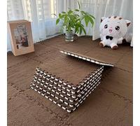 Carreaux en mousse de flanelle souple 30 cm antidérapant (marron foncé) | Flanelle douce pour la surface, noyau en mousse absorbant les chocs, taille 30 x 30 cm, pour une conception facile à épisser