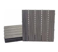 Carreaux en WPC MENDLER HWC-E19 aspect bois structure 3-D marron 4x 50x50 cm Marron G