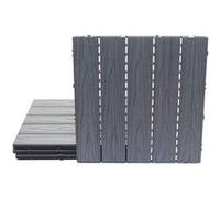 Carreaux En Wpc, Hwc-E21, Aspect Bois Pour Terrasse, Structure 3-D, Enduit Gris 4 Carreaux À 50x50 Cm = 1 M² Gris