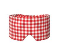 Carreaux géométriques rouges et blancs à carreaux,Masque pour les yeux bloquant la lumière Cache-yeux et cache-oreilles pour le sommeil