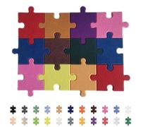 Carreaux muraux autocollants en feutre en liège à faire soi-même, forme de puzzle, 22 couleurs, panneaux d'affichage muraux pour mémos, photos, notes (vert fruit)