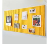 Carreaux muraux en feutre avec ruban adhésif amovible, tableau d'affichage décoratif pour coller des photos, horaires, notes, organiseur à épingles (jaune, 60 x 80 cm)