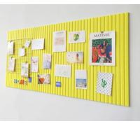 Carreaux muraux en feutre avec ruban adhésif amovible, tableau d'affichage décoratif pour coller des photos, horaires, notes, organiseur à épingles (jaune citron, 60 x 80 cm)
