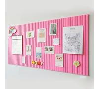 Carreaux muraux en feutre avec ruban adhésif amovible, tableau d'affichage décoratif pour coller des photos, horaires, notes, organiseur à punaises (rose, 60 x 80 cm)