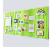 Carreaux muraux en feutre avec ruban adhésif amovible, tableau d'affichage décoratif pour coller des photos, horaires, notes, organiseur à punaises (vert fruit, 40 x 60 cm)