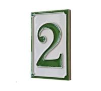 Carreaux numéro de maison italienne en céramique peinte à la main 11 x 7 cm (numéro 2)