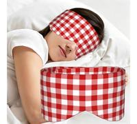 Carreaux rouges et blancs, Masque de sommeil pour la maison, les voyages et le travail posté, couvrant entièrement les yeux et bloquant la lumière