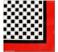 Carreaux - Serviettes en papier "Ant Picnic" pack de 20 - Papier SG30817 (taille unique) (Blanc/Noir/Rouge)