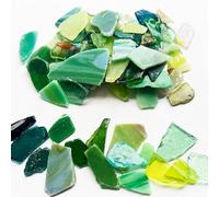 Carreaux Verre Fournitures Mosaïque 250g Bord Fraisé Verre de Mica Haute Transmission de Lumière pour Décoration Maison Artisanat Projets DIY-Green||L