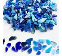 Carreaux Verre Fournitures Mosaïque 250g Bord Fraisé Verre de Mica Haute Transmission de Lumière pour Décoration Maison Artisanat Projets DIY-Blue||S