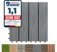 Carreaux WPC Carreaux de terrasse Carreaux à clipser Carreaux de balcon Résistant aux intempéries Classic Gris 30 x 30 cm 1 pièce