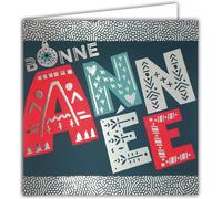 Carrée Bonne Année Meilleurs V?ux Lettres Argentées Brillantes Avec Enveloppe Blanche Style Scandinave Nordique Fêtes De Fin D'année Nouvel An Étrennes Offrir Billet Chèque Cadeau 23058