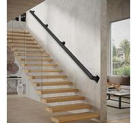 Carrée en fer forgé pour escaliers Kit complet intérieur/extérieur Garde-corps pour marches Noir il pour la maison couloir (taille : 3,5 m)
