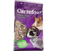 Carrefour - Aliment Complet Savoureux pour Rongeurs herbivores, Saveur Naturelle et équilibrée, Sac 1.2kg - Lot de 3