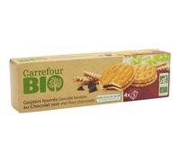 CARREFOUR BIO - Biscuits Fourrés au Chocolat Noir Bio - la boite de 185g - Le Lot De 5