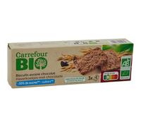 CARREFOUR BIO - Biscuits Moelleux Avoine Et Chocolat, Saveur Intense Bio, Paquet 130g - Lot De 4
