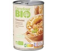 CARREFOUR BIO - Cassoulet aux Haricots Blancs et Saucisses de Toulouse Bio - Recette Traditionnelle - la boite de 420g - Le Lot De 4