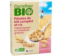 CARREFOUR BIO - Céréales Croquantes aux Pétales de Blé Complet et Riz Bio, Petit Déjeuner Équilibré (300g) - Le Lot De 3