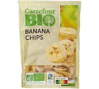 CARREFOUR BIO - Chips de Banane Bio - Rondelles de Banane des Philippines - le paquet de 125g - Le Lot De 4