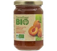 CARREFOUR BIO - Confiture Abricot Bio, Saveur Fruitée et Naturelle pour Vos Petits-Déjeuners (360g) - lot de 4 - Vendu par Lot