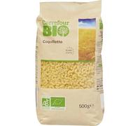 CARREFOUR BIO - Coquillettes de Semoule de Blé Dur Bio - Pâtes Alimentaires de Qualité Supérieure - le paquet de 500g - Le Lot De 4