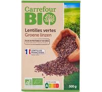 CARREFOUR BIO - Lentilles Vertes Bio - la boite de 500g - Le Lot De 4