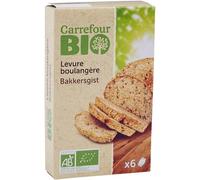 CARREFOUR BIO - Levure Boulangère Naturelle, Pour Pains Moelleux Et Généreux, 6 Sachets De 5g - Lot De 4
