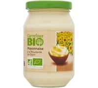 CARREFOUR BIO - Mayonnaise à la Moutarde de Dijon Bio - À l'Huile de Tournesol - le pot de 238g - Le Lot De 4