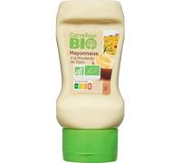 CARREFOUR BIO - Mayonnaise Onctueuse au Goût Authentique, Flacon Pratique de 238g - lot de 4 - Vendu par Lot