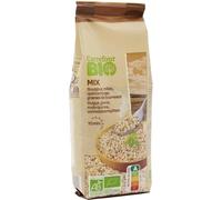 CARREFOUR BIO - Mélange Boulgour Millet Quinoa Rouge aux Graines de Tournesol - le paquet de 400g - Le Lot De 4